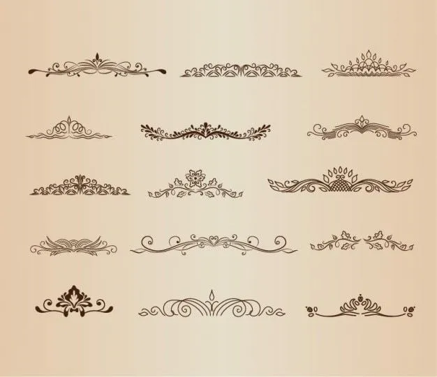 Marco adornos set vector vintage | Descargar Vectores gratis Marco adornos set vector vintage | Descargar Vectores gratis