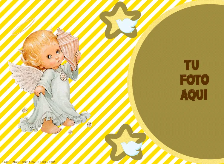 Marco de angelito para bebes | Marcos para Fotos Gratis