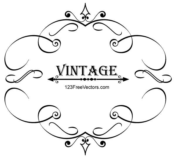 Marco de caligrafía Vintage, free vector - 365PSD.com Marco de caligrafía Vintage, free vector - 365PSD.com