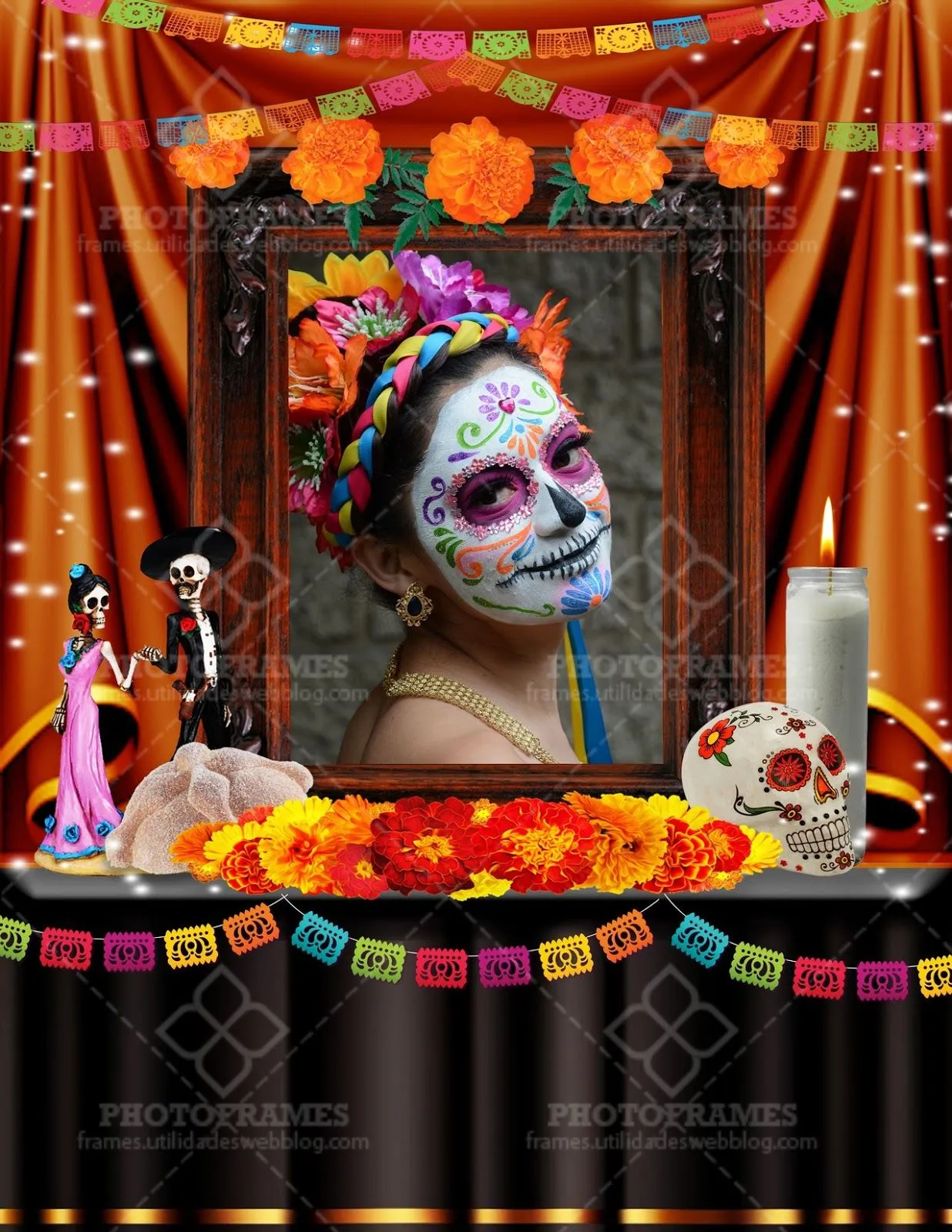 Marco para colocar fotos del día de muertos | Photo Frames Marco para colocar fotos del día de muertos | Photo Frames