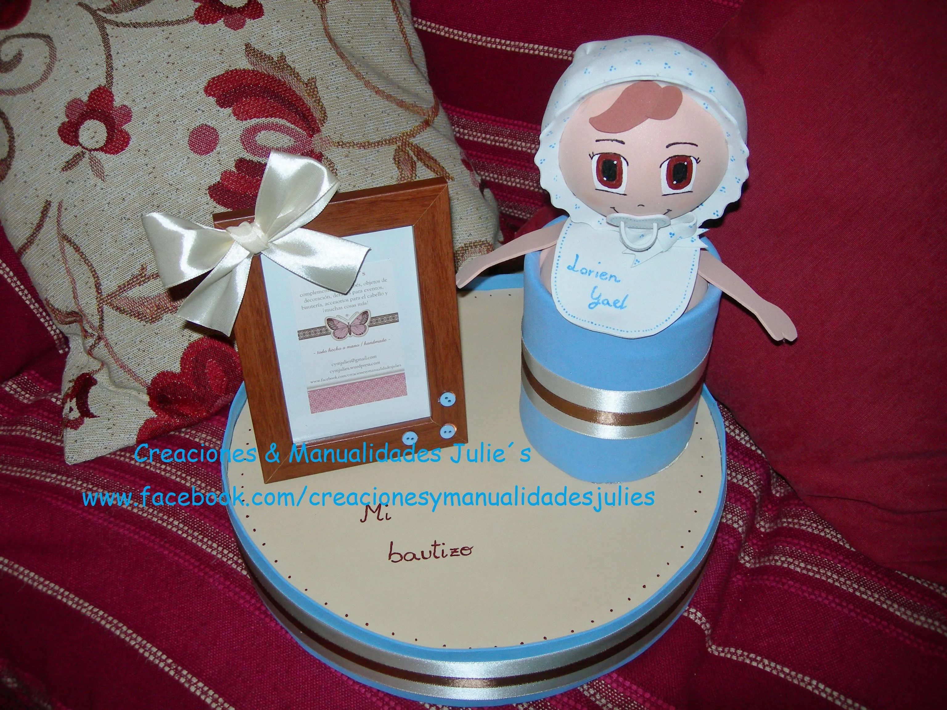 Marco-fofucha para bautizo | Creaciones & Manualidades Julie's Marco-fofucha para bautizo | Creaciones & Manualidades Julie's