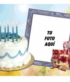 Marco para fotos con pastel de cumpleaños y regalos. - fotoefectos ...