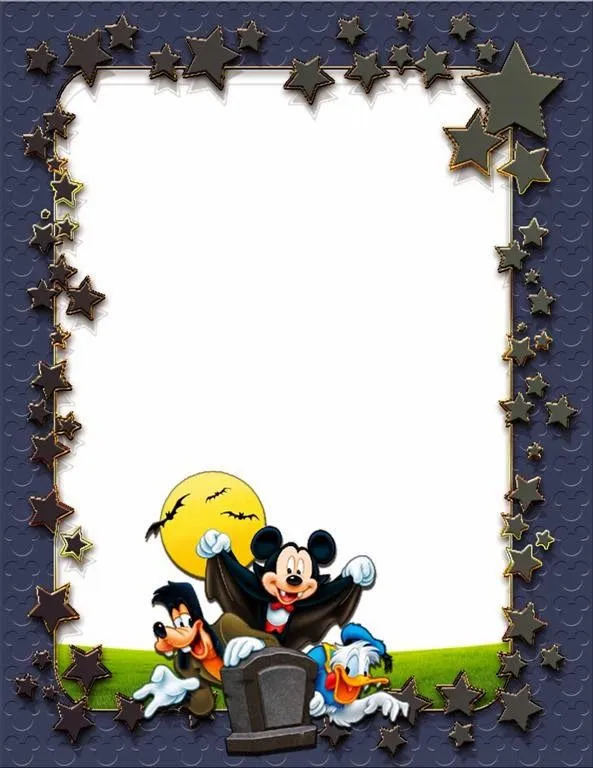 Marco de halloween con personajes de Disney | Frames