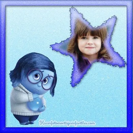 Marco de Intensa-mente con Tristeza | Fotomontajes infantiles Marco de Intensa-mente con Tristeza | Fotomontajes infantiles