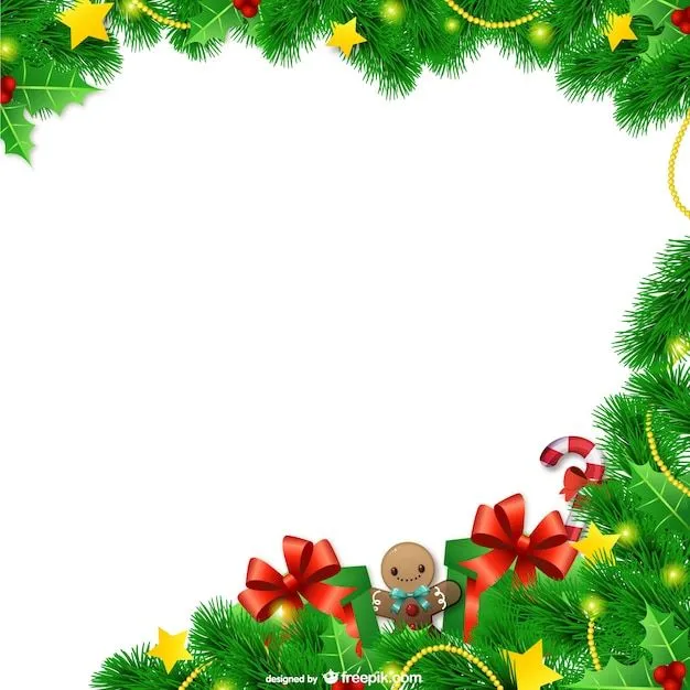 Marco de Navidad con hojas | Descargar Vectores gratis Marco de Navidad con hojas | Descargar Vectores gratis