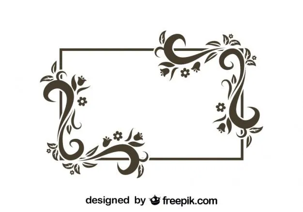 Marco rectangular de diseño de floral retro | Descargar Vectores ...