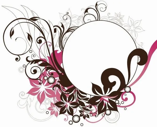 Marco redondo decorado con flores Ilustración vectorial Elementos ... Marco redondo decorado con flores Ilustración vectorial Elementos ...