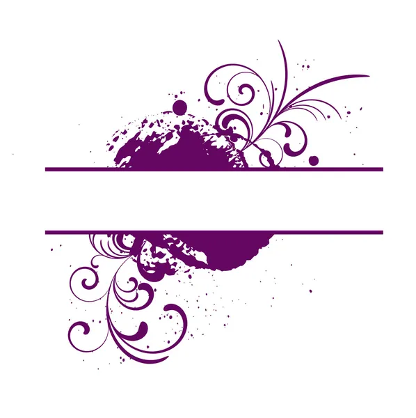 Marco de vector morado con motivos florales — Vector stock ...