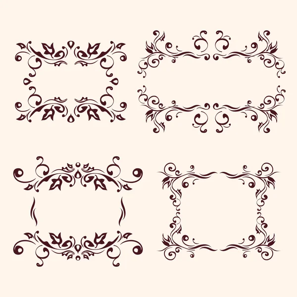 Marcos antiguos y colección de elementos de diseño — Vector stock ...