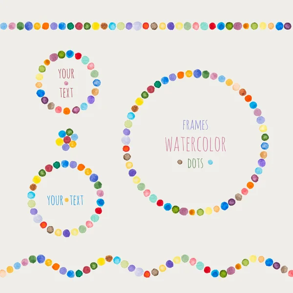 Marcos y bordes de acuarelas puntos — Vector stock © Nataliva ...