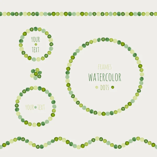 Marcos y bordes de acuarelas puntos — Vector stock © Nataliva ...