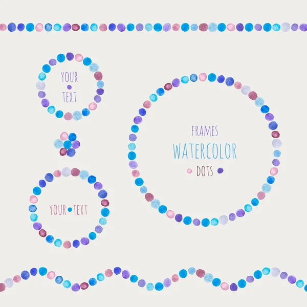 Marcos y bordes de acuarelas puntos — Vector stock © Nataliva ...