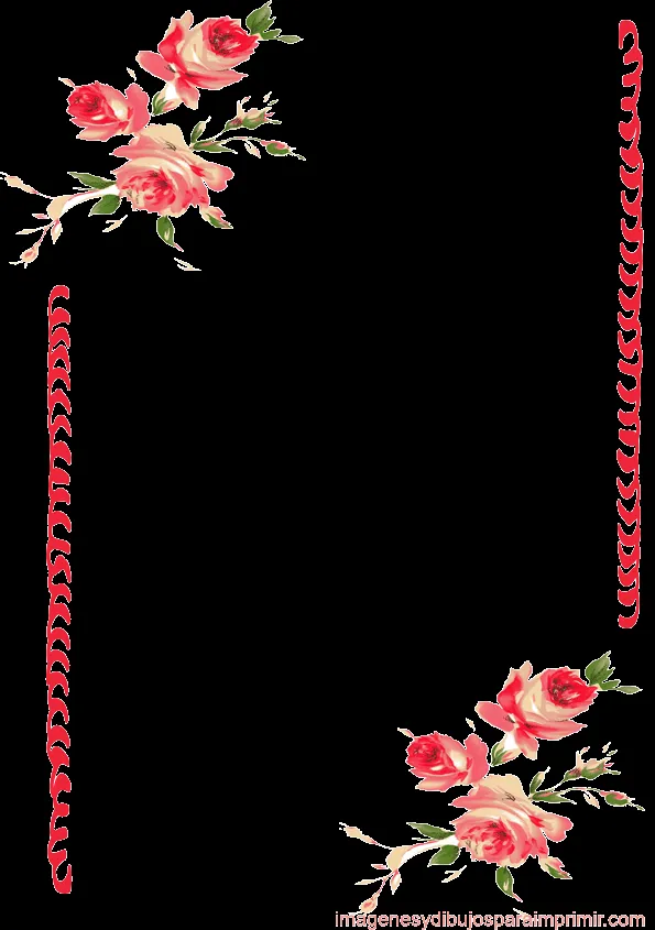 Marcos y bordes: Bordes de rosas para imprimir Marcos y bordes: Bordes de rosas para imprimir