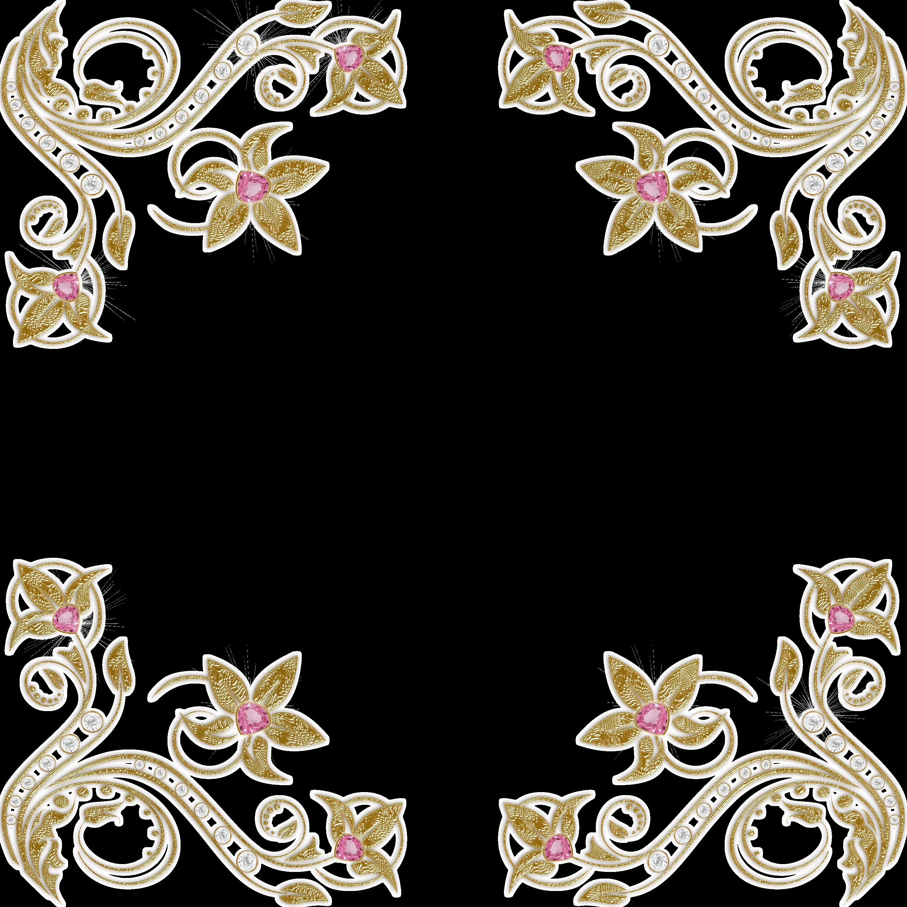 Marcos Y Bordes Decorativos Dorados Png