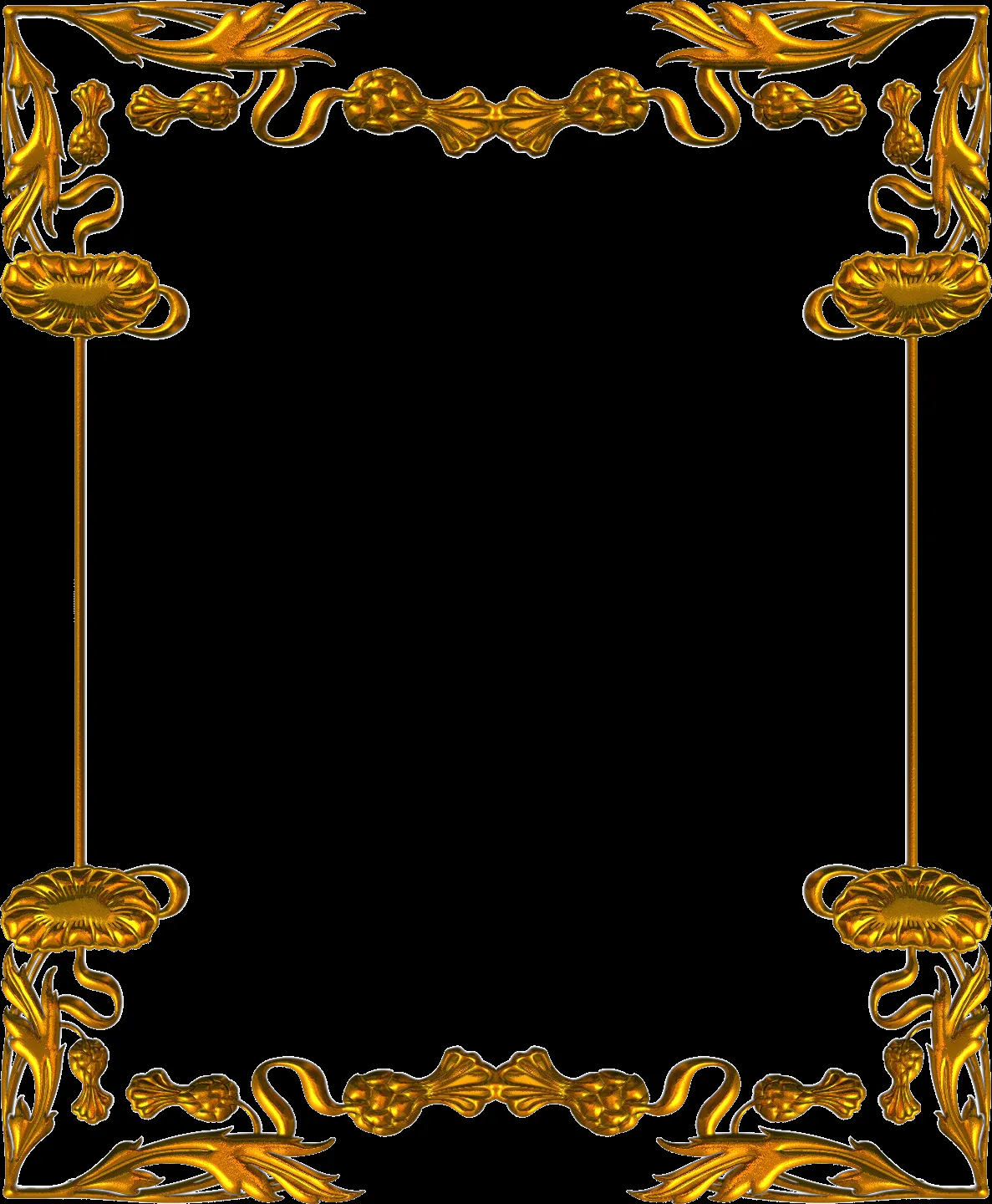 Marcos y bordes decorativos dorados png - Imagui