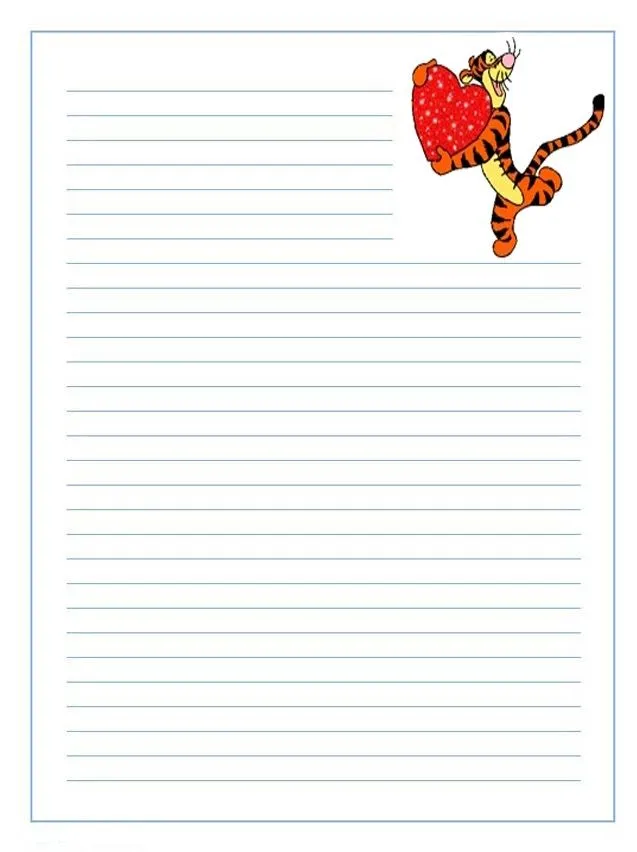 TIGGER EL DIA DE LOS ENAMORADOS PAPEL DE CARTA : PAPEL DE CARTA