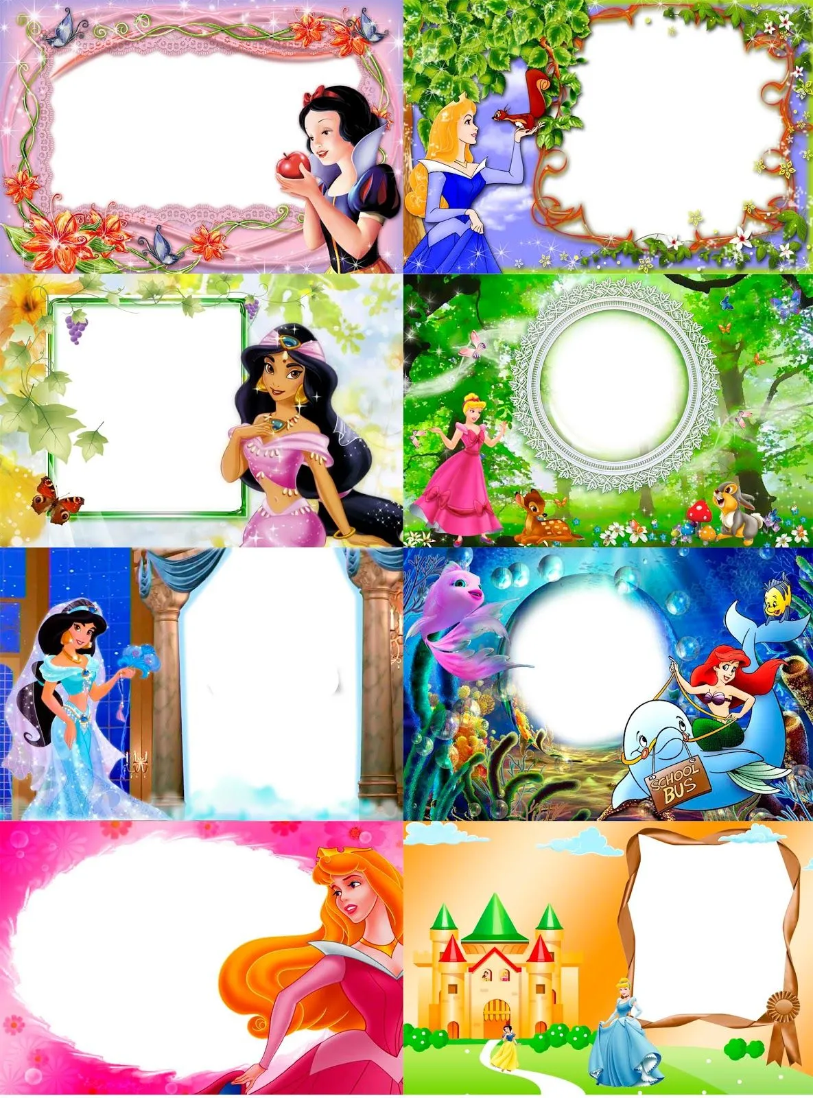 Marcos para fotos Gratis.: Marcos Princesas Disney. En Formato Png.