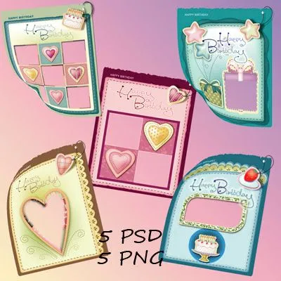 Marcos para fotos Gratis.: Tarjetas Felicitación Cumpleaños en Png. Marcos para fotos Gratis.: Tarjetas Felicitación Cumpleaños en Png.