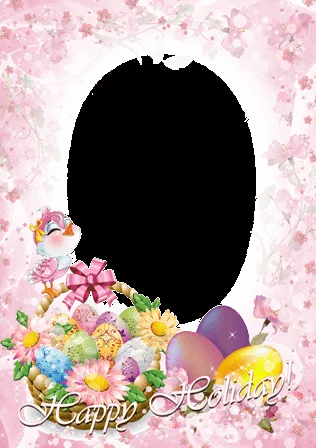 Marcos de fotos. Pájaro con los deseos de una feliz Pascua Marcos de fotos. Pájaro con los deseos de una feliz Pascua