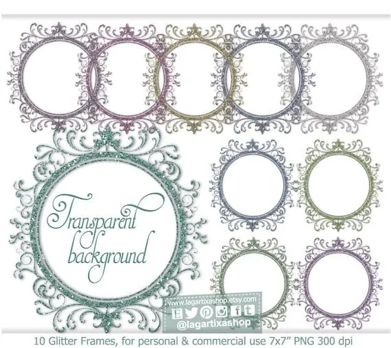 Marcos Glitter Papel Digital Para Invitaciones por LagartixaShop Marcos Glitter Papel Digital Para Invitaciones por LagartixaShop
