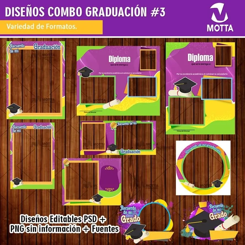 MARCOS DE GRADO PARA RECUERDO DE GRADUACIÓN | COMBO 3