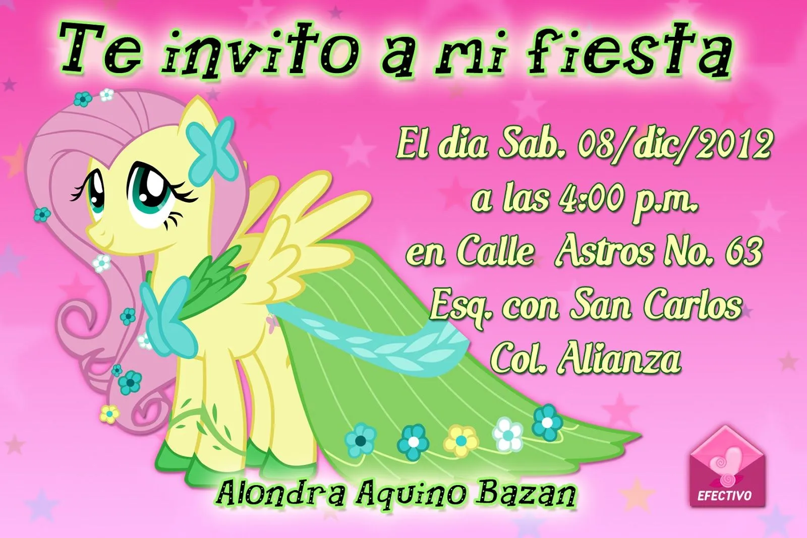 MARCOS GRATIS PARA FOTOS: INVITACION DE PONY 6" X 4", INVITACIONES ...