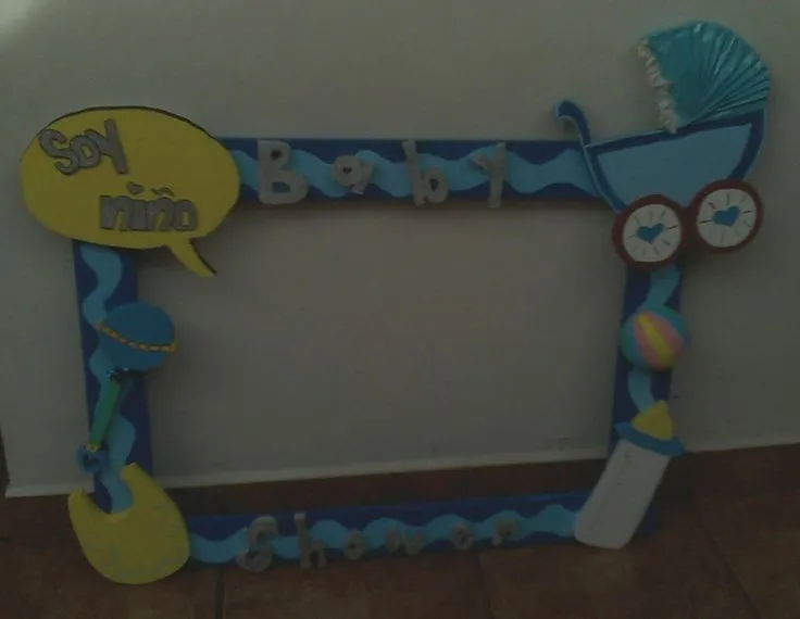 Marco para Baby shower de niño, hecho por "el tallercito de ... Marco para Baby shower de niño, hecho por "el tallercito de ...