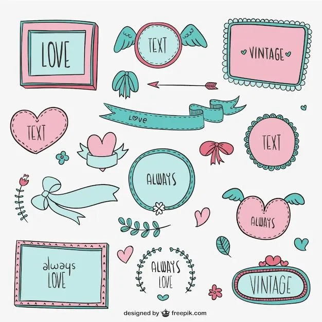 Marcos vintage y adornos de amor | Descargar Vectores gratis Marcos vintage y adornos de amor | Descargar Vectores gratis