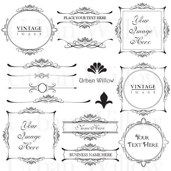 ORNAMENTAL VINTAGE FRAMES 3 Digital Png images. by urbanwillow