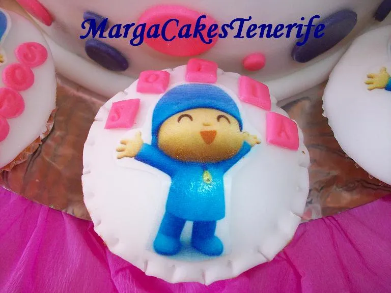 MargaCakesTenerife: Tarta de Ely, Pocoyo Cup Cakes de Pocoyo