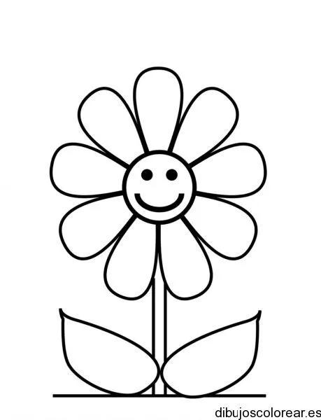 Dibujo de una margarita sonriente | Dibujos para Colorear