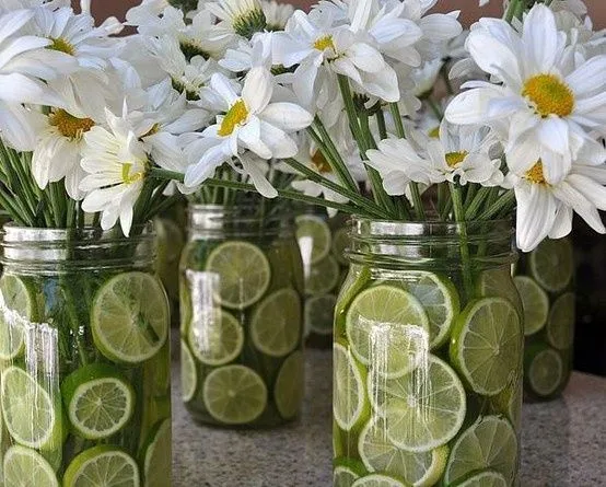 Margaritas y limas. Centros de mesa con flores para tus mesas al ...