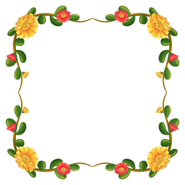 Una margen una decoración con flores — Vector stock ... Una margen una decoración con flores — Vector stock ...