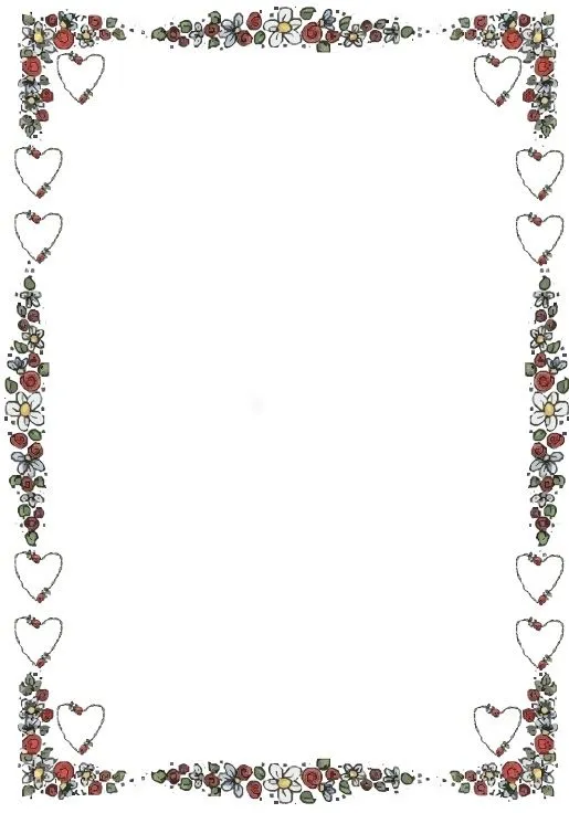 Hojas con bordes de San Valentín - Imagui