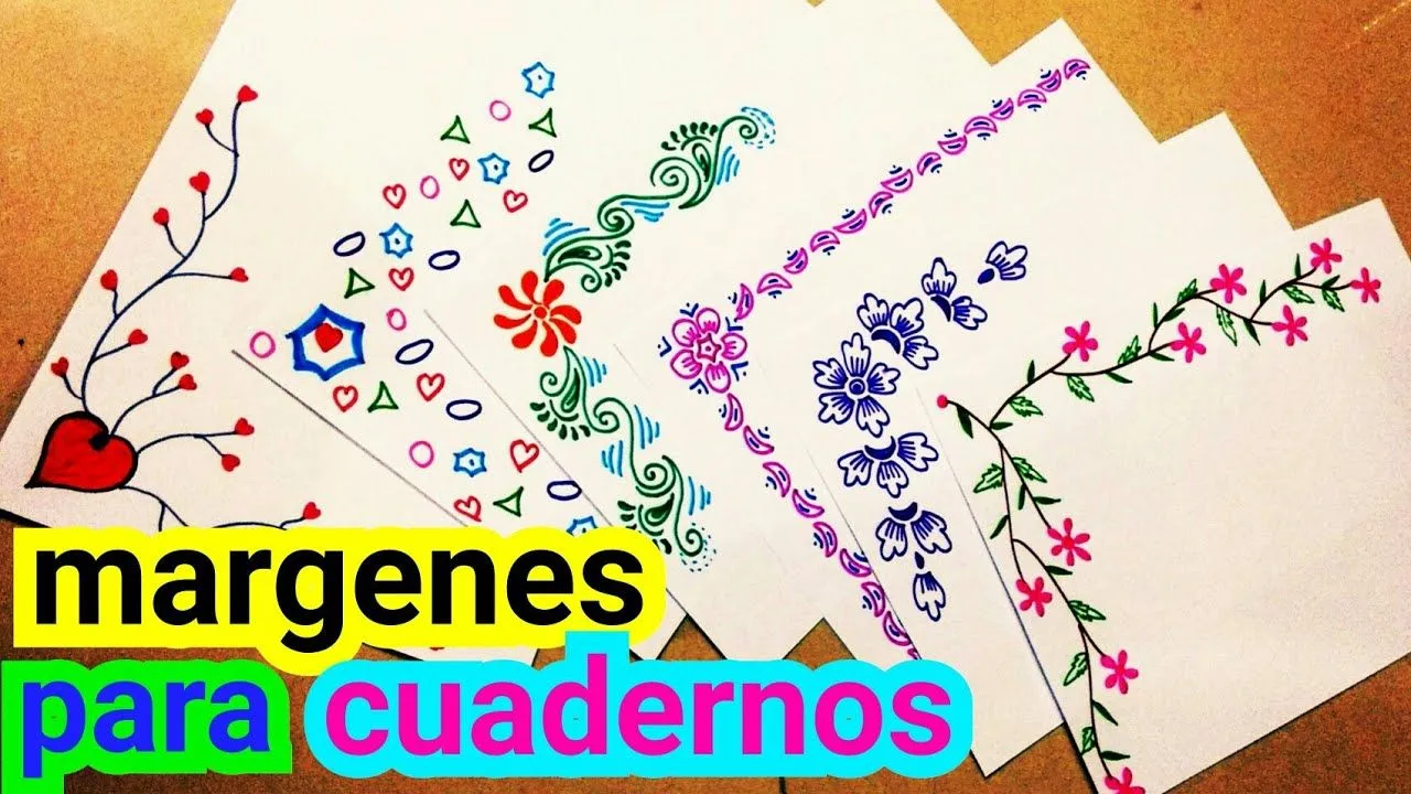 margenes para cuadernos | margenes | marcos para cuadernos | margenes  bonitos | como hacer margenes - YouTube