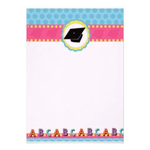 Tarjetas de invitación de graduación para preescolar - Imagui