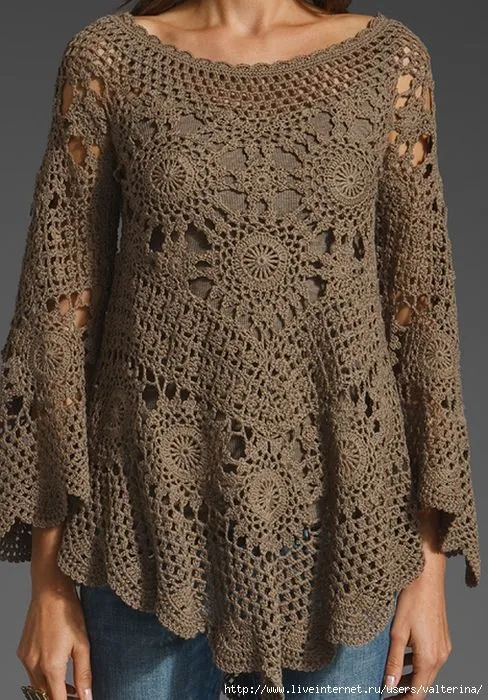 María Cielo: Ponchos tejidos crochet y dos agujas María Cielo: Ponchos tejidos crochet y dos agujas