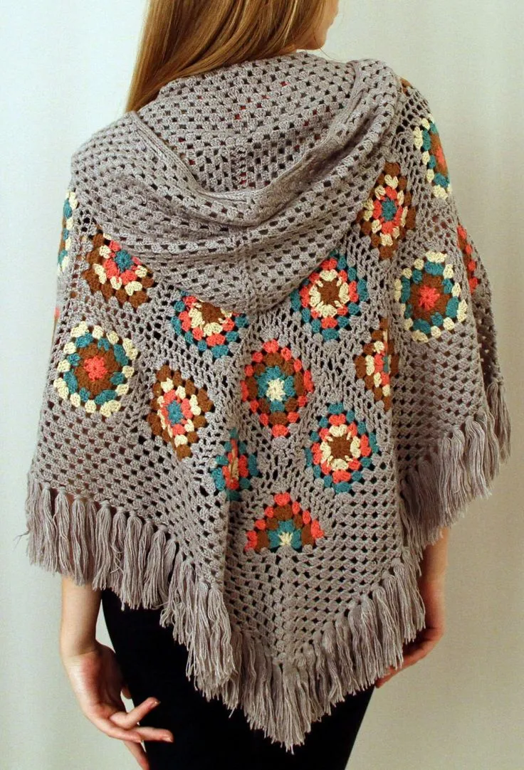 María Cielo: Ponchos tejidos crochet y dos agujas María Cielo: Ponchos tejidos crochet y dos agujas