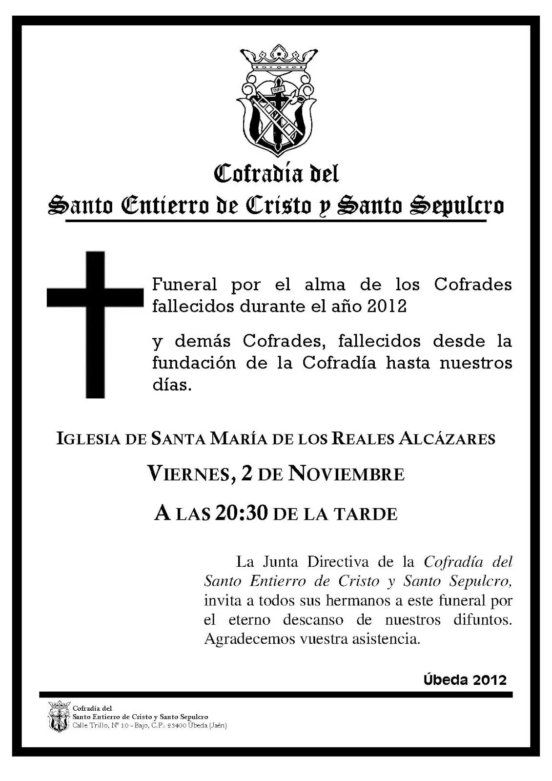 María de Nazaret": FUNERAL POR NUESTROS DIFUNTOS María de Nazaret": FUNERAL POR NUESTROS DIFUNTOS