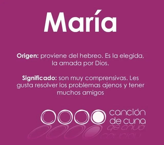 María, origen y significado del tercer nombre de niña más usado en ... María, origen y significado del tercer nombre de niña más usado en ...