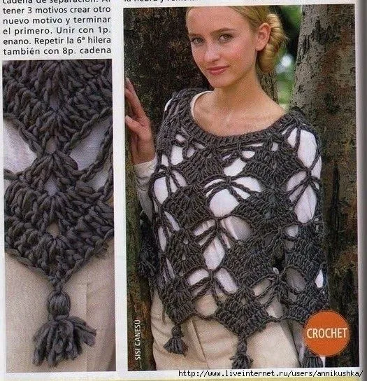 Mariana, Teje y Desteje con Amor: Capita o poncho tejido a Crochet Mariana, Teje y Desteje con Amor: Capita o poncho tejido a Crochet