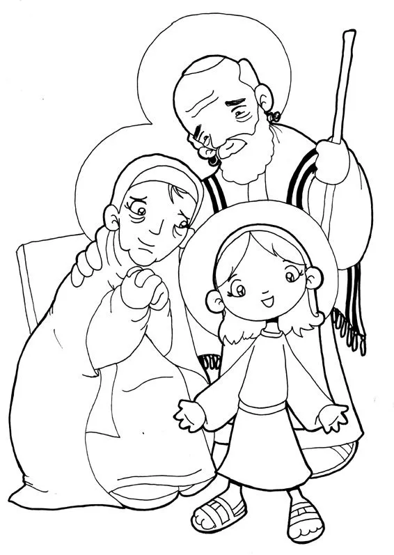 Dibujos para catequesis: SAN JOAQUÍN, SANTA ANA, Y LA VIRGEN NIÑA