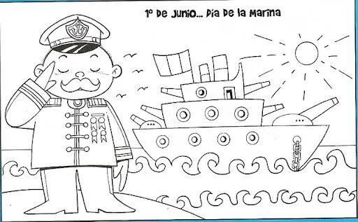 Día de la marina para colorear | Manualidades Infantiles