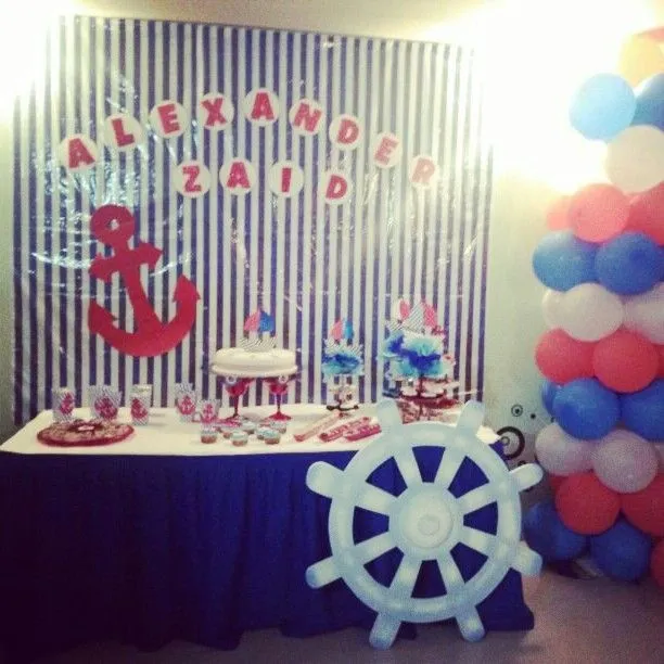 Mesa de dulces Baby Shower #Nautico #Marinero #Nautical | Baby ...