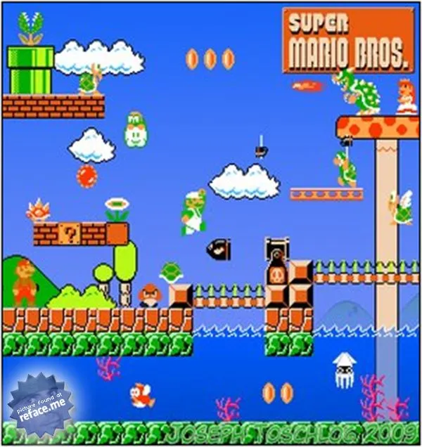 Tag your Facebook friends in a Super Mario Bros screenshot Tag your Facebook friends in a Super Mario Bros screenshot