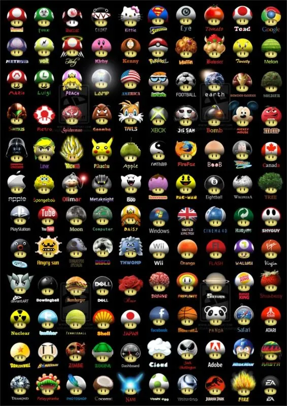 Todos los hongos de mario bros - Imagui