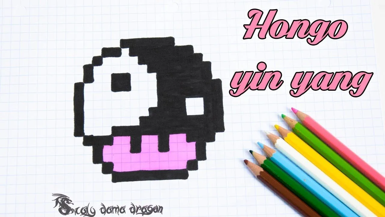 Mario Bros Hongo yin yang Pixel art / cuadricula - YouTube Mario Bros Hongo yin yang Pixel art / cuadricula - YouTube