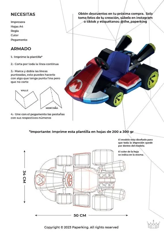 Mario kart Papercraft 3D pepakura Pdf template Low polygonal - Etsy México