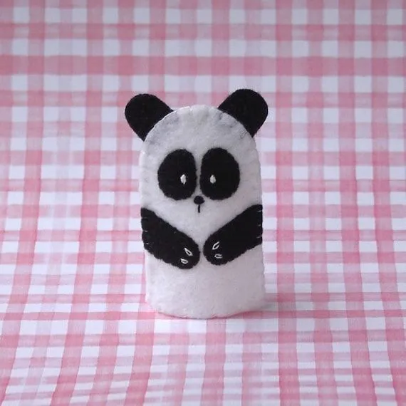 Marioneta del dedo de oso panda fieltro Panda por cherylasmith
