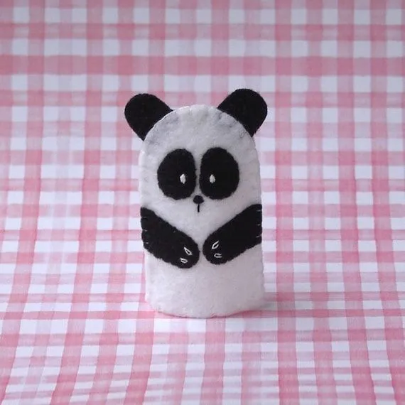 Marioneta del dedo de oso panda fieltro Panda por cherylasmith Marioneta del dedo de oso panda fieltro Panda por cherylasmith